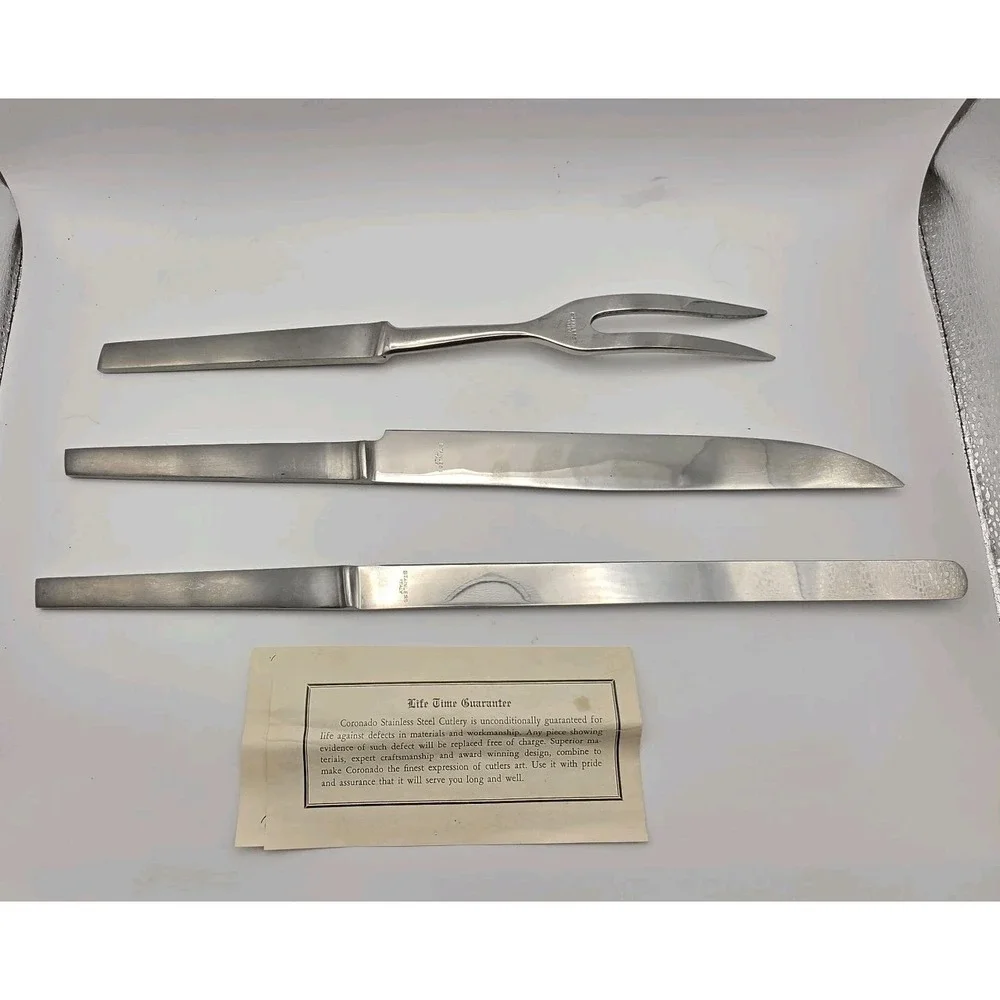 Coronado Stainless Steel Cutlery 3 Pc Serving Set Made In Italy
